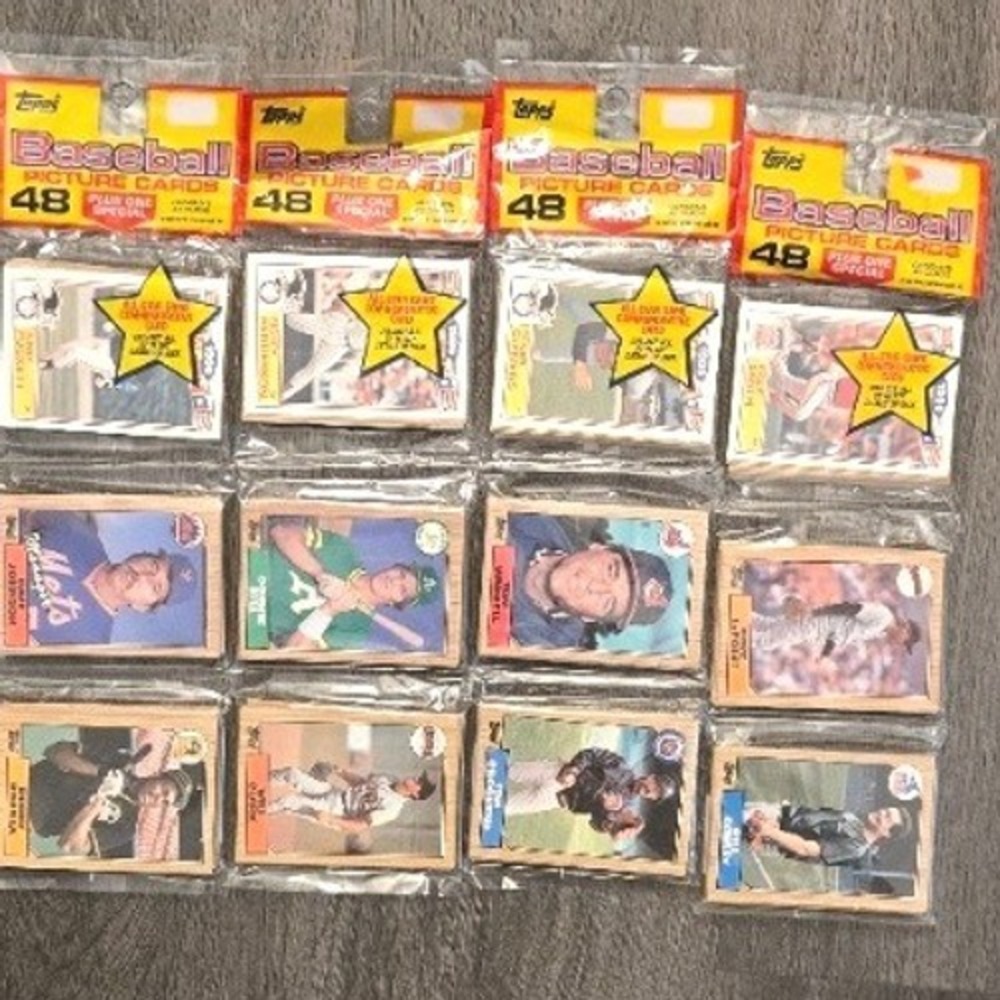 1987 Topps Baseball Cards Rack Pack Lot (4) Factory Sealed Unopened Packs